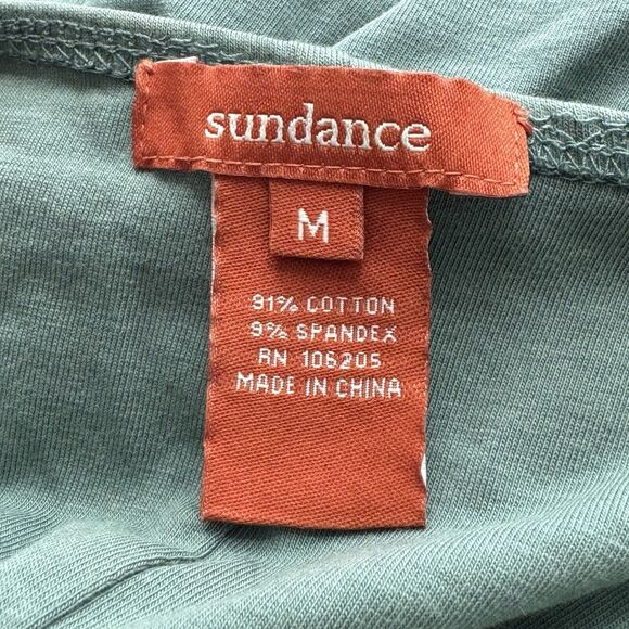 Sundance Eternal Compliment Sage Green Faux Wrap Ruched Dress Womens Size Medium - Picture 4 of 13